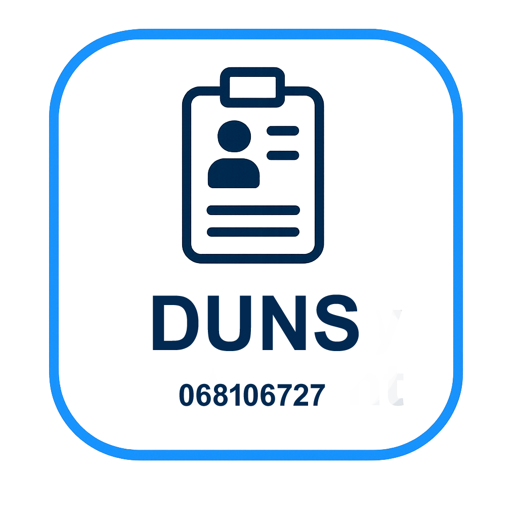 DUNS number identification badge with legacy ID 068106727